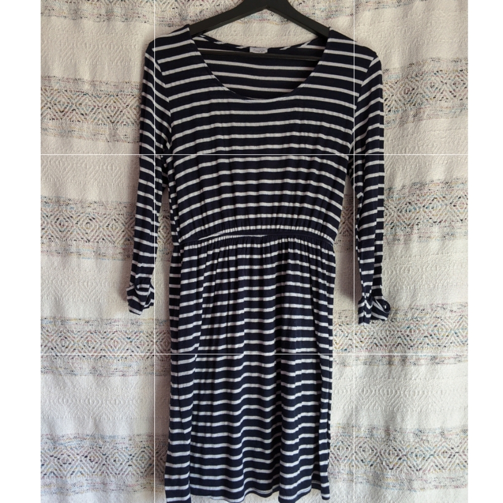 Navy blue striped dress - size small